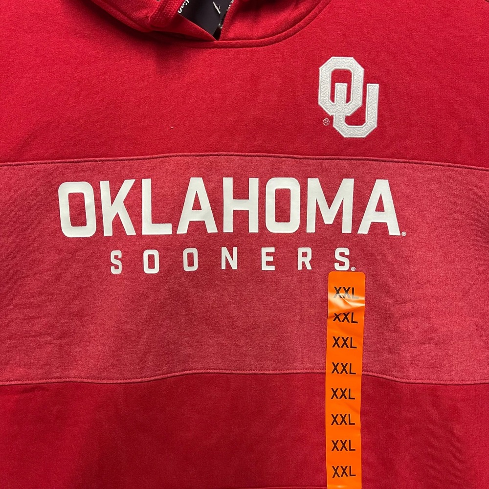 Oklahoma Sooners Hoodie Mens XXL 2XL Red Fleece Sweatshirt NCAA Fan Gear - Picture 3 of 10